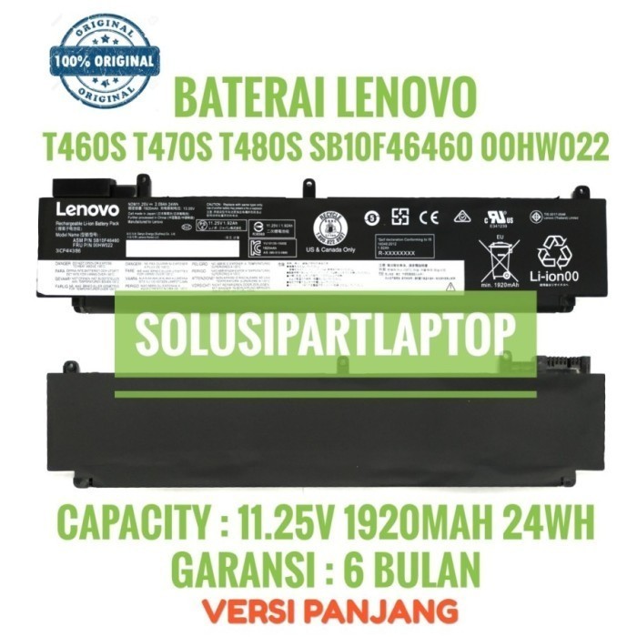 Baterai Thinkpad Battery Compatible T460s T470s Ori