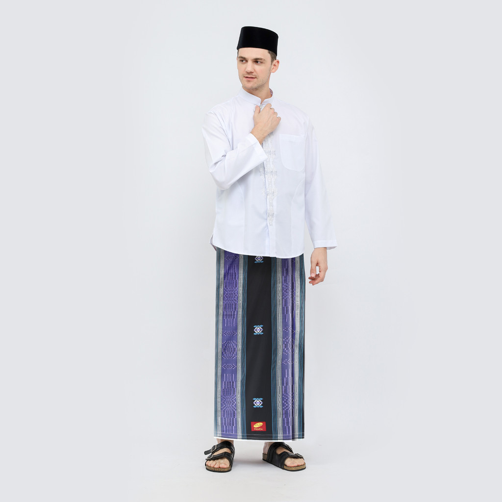 Sarung ATLAS Premium 760 Songket Hitam Ungu