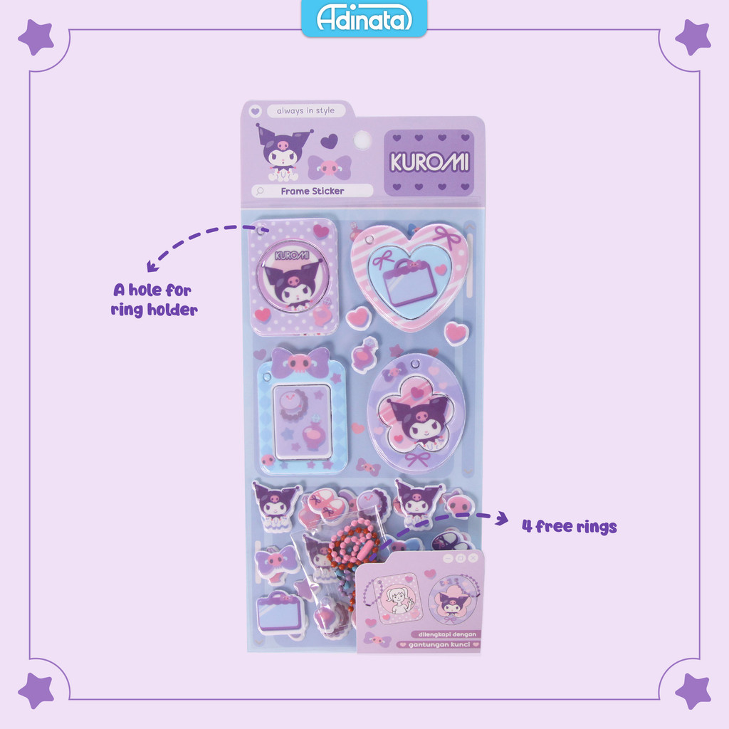 

Kuromi Frame Stickers 2432-6189 / Stiker - Adinata