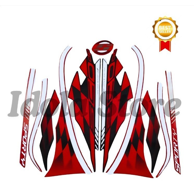 Stiker Striping Scoopy Sporty 2018 Merah Putih List Stiker Scoopy Sporty 2018 Terbaik
