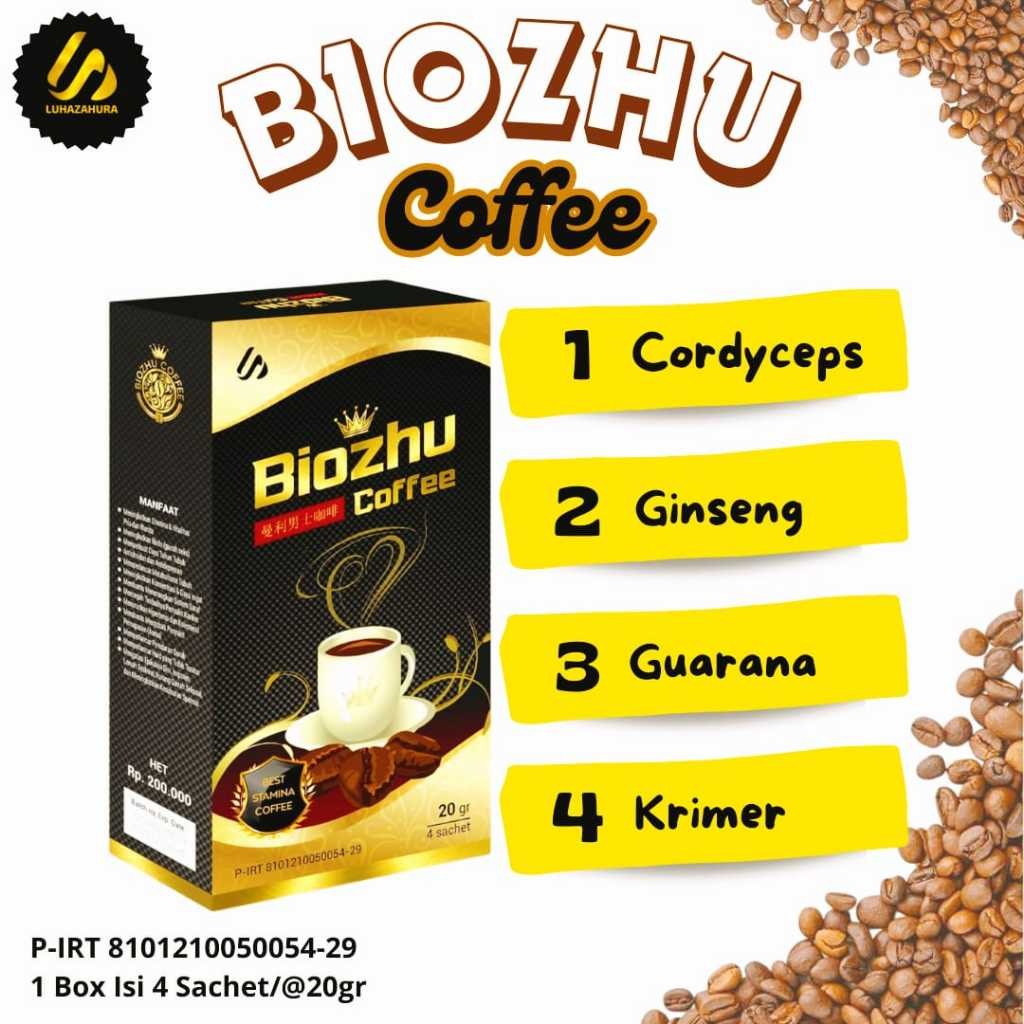 

BIOZHU COFFEE 1 BOX ISI 4 SACHET PREMIUM QUALITY MINUMAN SERBUK KOPI KESEHATAN