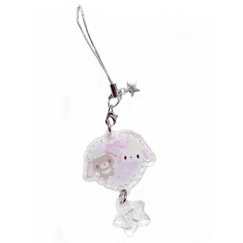 Sugarbunnies Acrylic Keychain Charms Kurousa Shirousa Cute Kawaii Phone Keychains Mascot