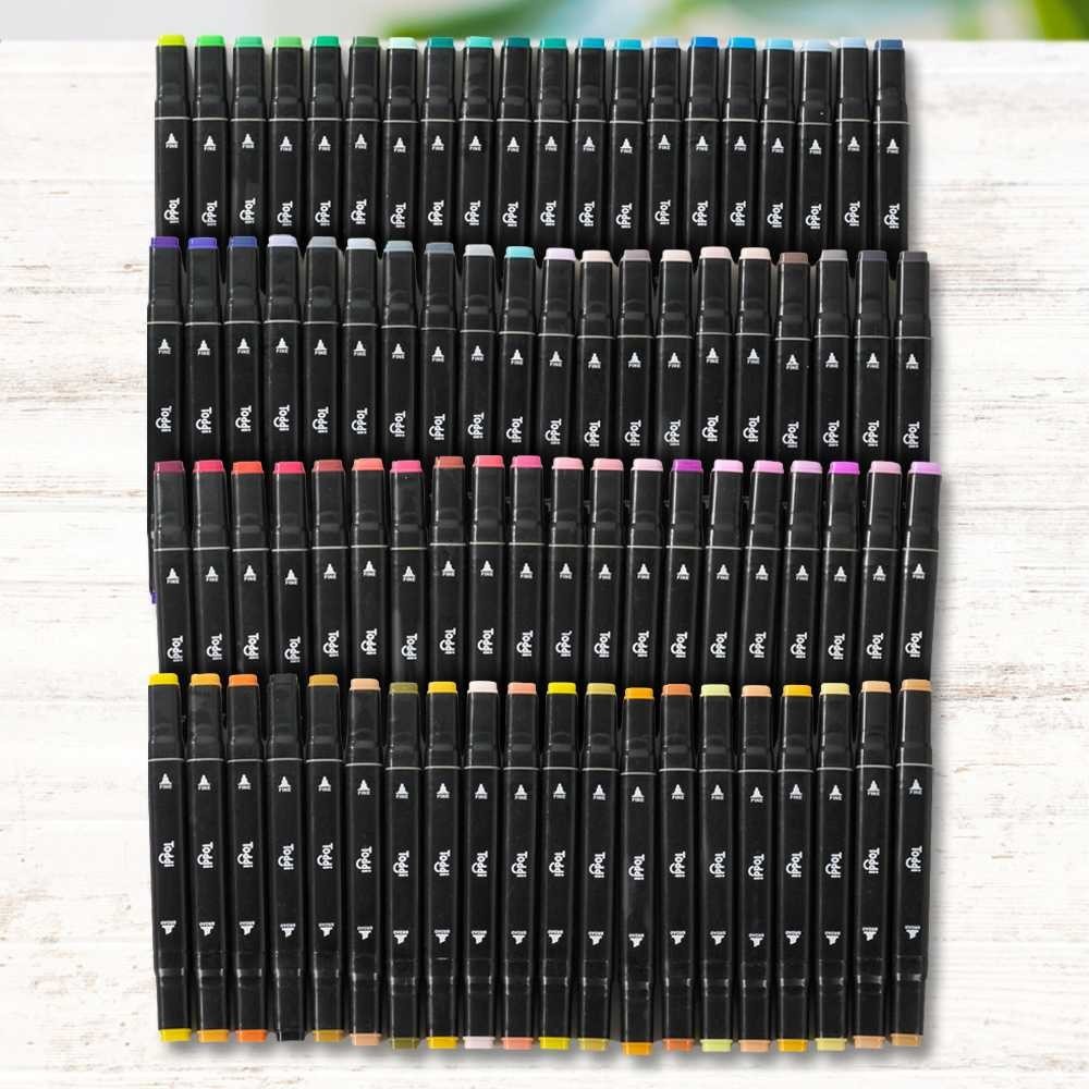 

LATHIFSHP Toddi Spidol Dual Side Fine Art Brush Pen Art Marker Set 80 Color - HL270