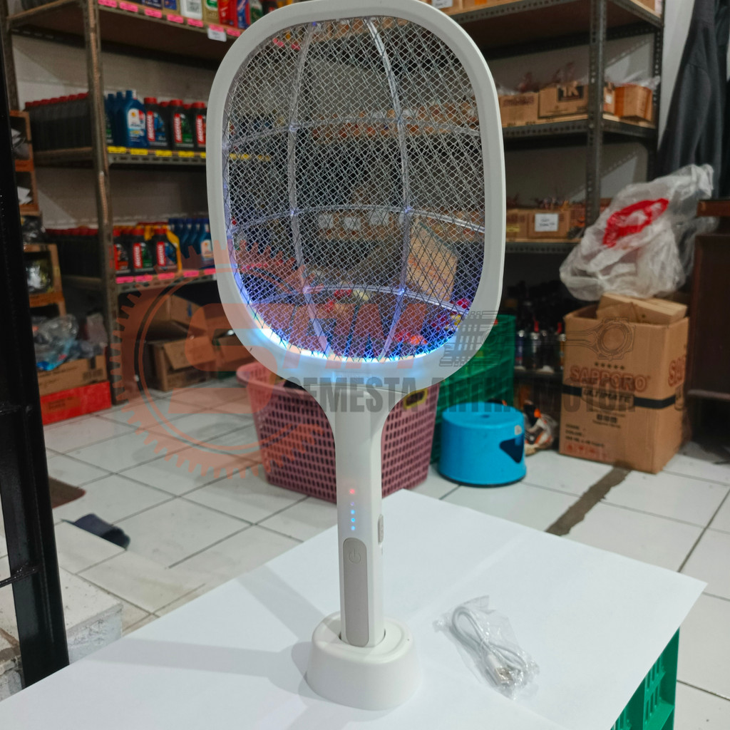 Kenmaster Raket Listrik Nyamuk Lalat Serangga KM108 Electric Racket Aman Anti Kesetrum