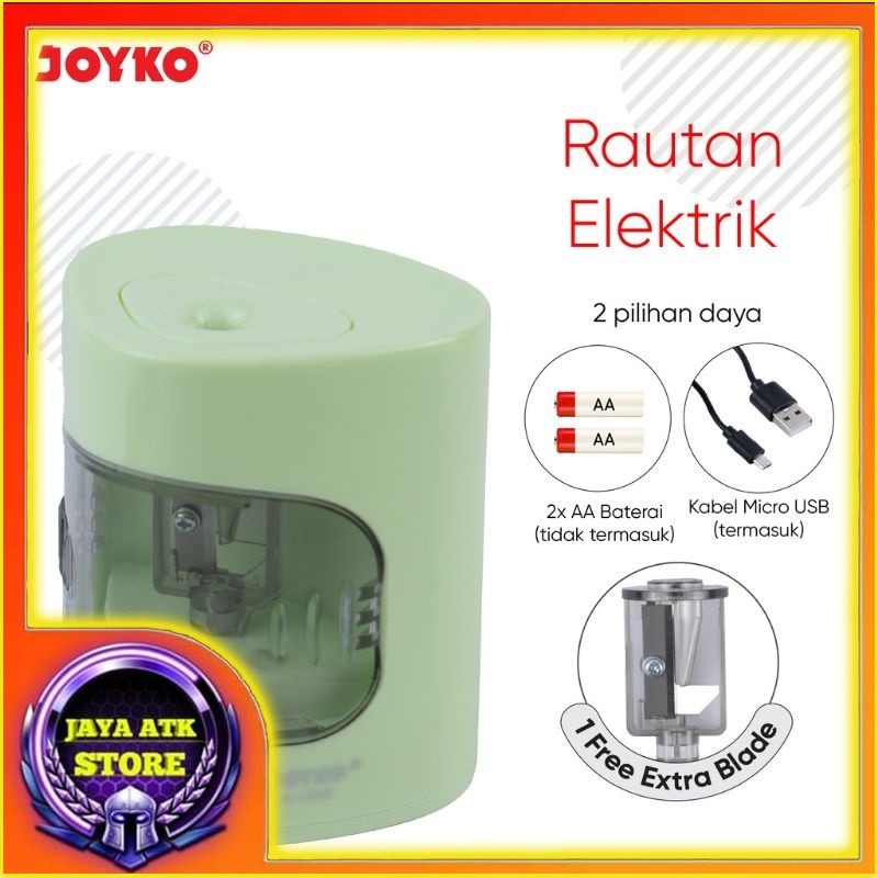 

Electric Sharpener A-158E Rautan Elektrik Orotan Pensil Serutan Warna Hijau