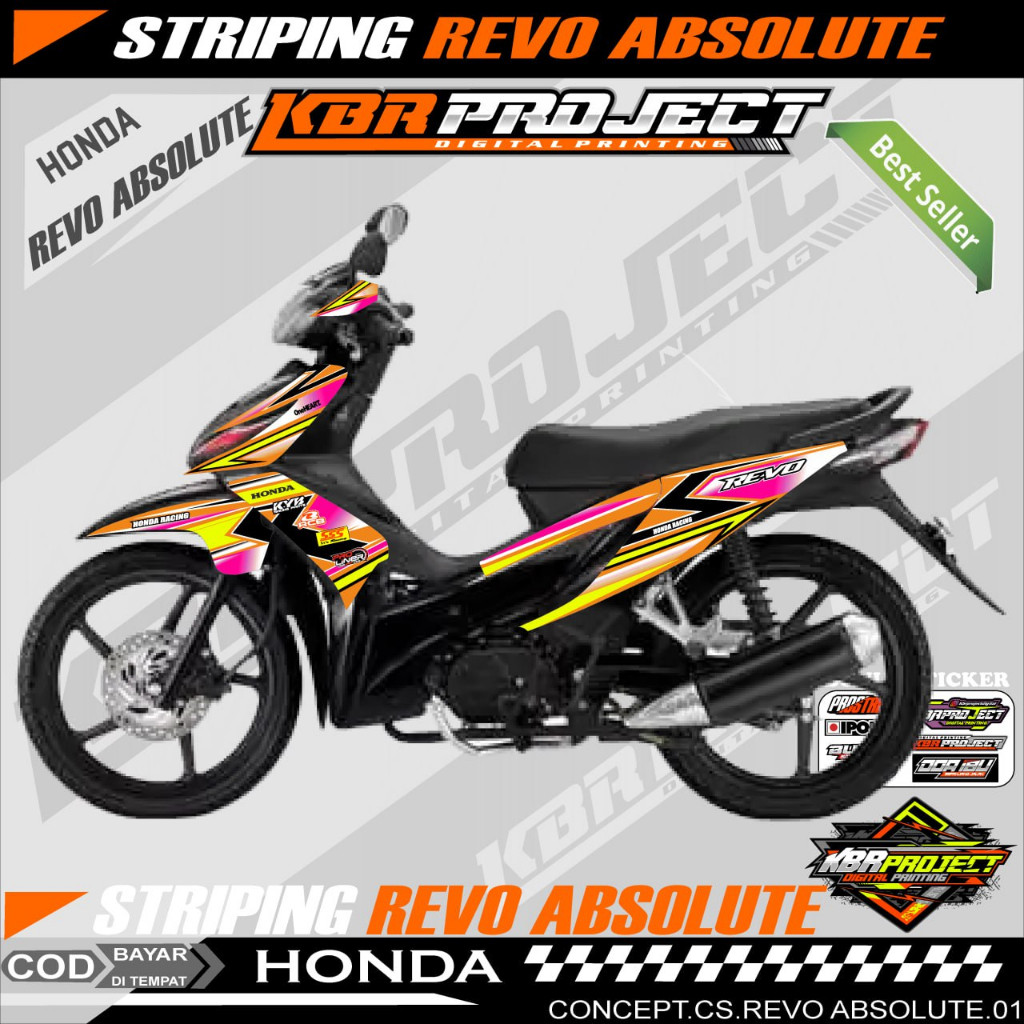 REVO ABSOLUTE STIKER STRIPING PREMIUM MOTOR KEREN LIS VARIASI REVO ABSOLUTE STIKER MOTOR HONDA DESAI