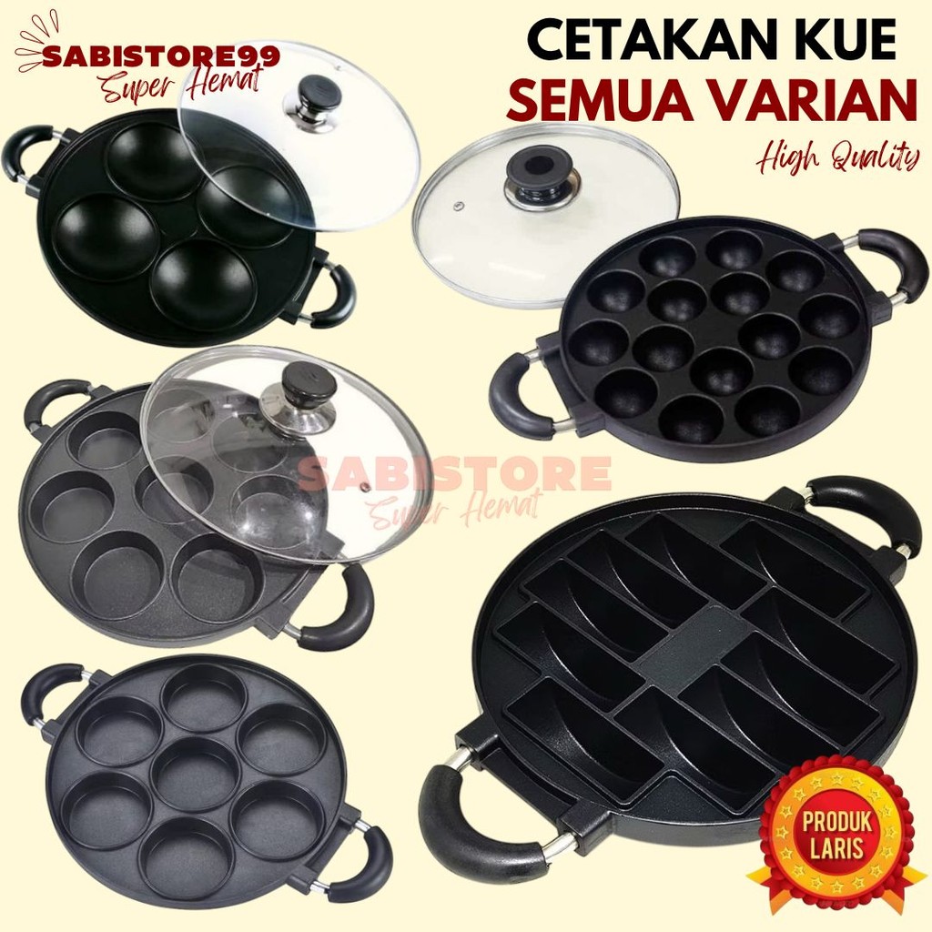 CETAKAN KUE ANTI LENGKET LENGKAP / Cetakan Pukis, Cetakan Takoyaki, Cetakan Kue Pancong, Cetakan Bik