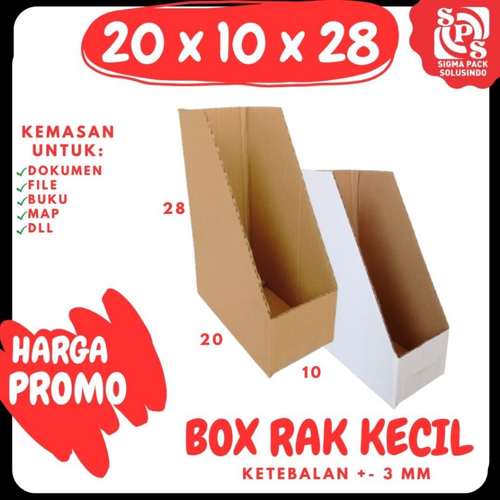 

Box Rak Kecil 20x10x28 Box File packing Kardus kotak kemasan karton Dokumen Kantor MEDIAKIT IDN