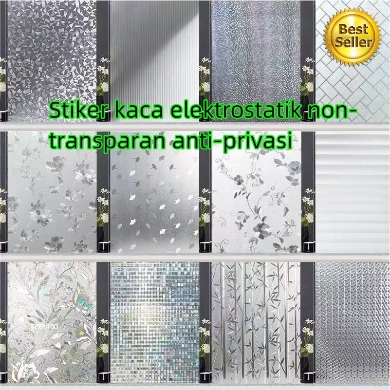 Stiker kaca elektrostatis bebas lem/stiker pintu kaca dapur/stiker kaca es/stiker kaca jendela kanto