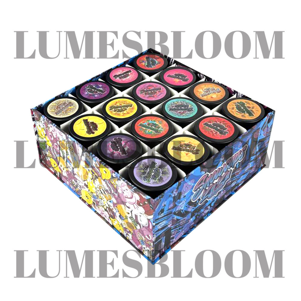 

16 Grams Persy Empty Glass Jars Sticker Box Set Child Resistant Lid with Folding Gift Display Packaging Mixed Styles