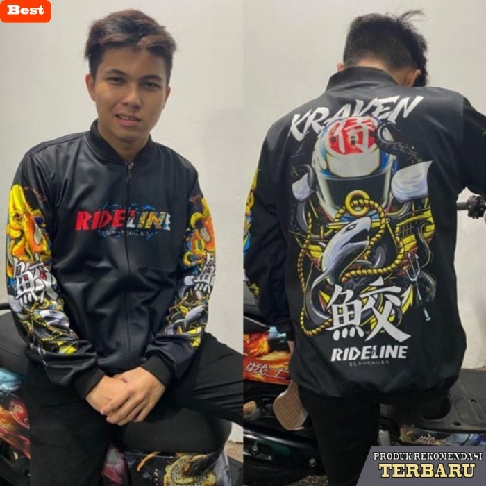 hoodie pria keren Jaket Sunmori Hoodie Sunmori Jaket Motor Pria Distro Jepang - RIDELINE KOHAKU, M