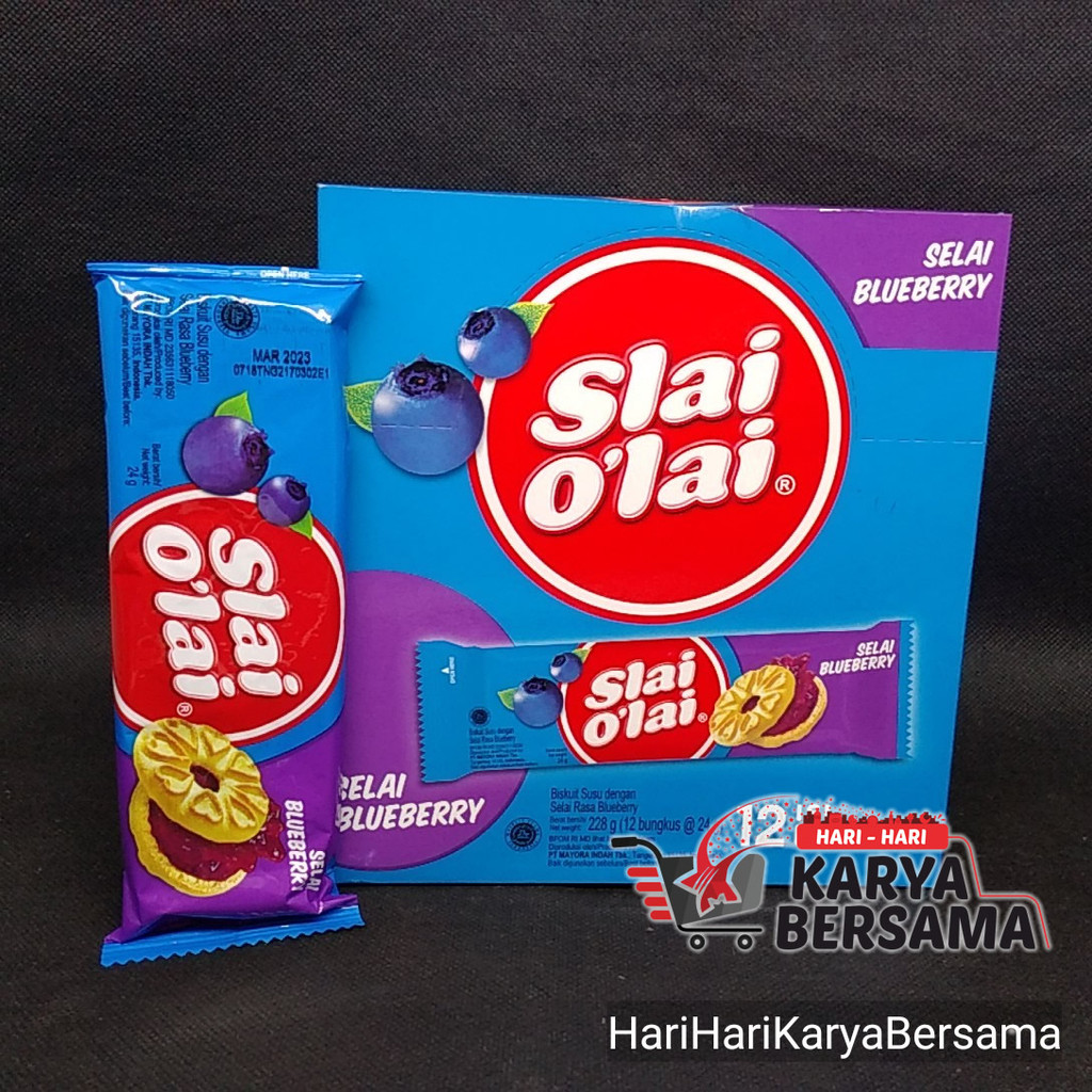 

MAKANAN RINGAN BISKUIT SLAI O'LAI BLUEBERRY BOX ISI 12'S X 24GR