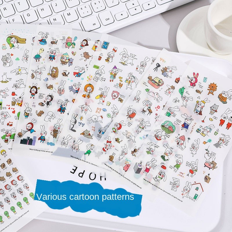 

6 pcs/pack Cute cartoon animal girl Decorative Stationery Stickers Scrapbooking DIY Diary Album Stick Lable