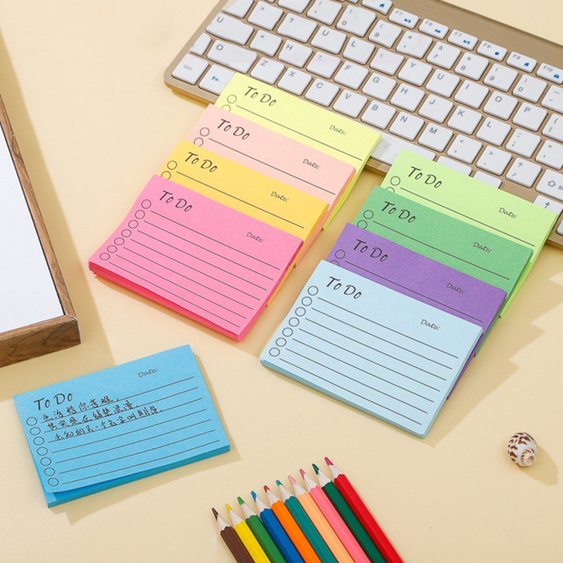 

50 sheets Memo Pads Kawaii Solid To Do List Tearable Message Notes Daily Planner Sticky Notes Korean Stationery Writing Pads