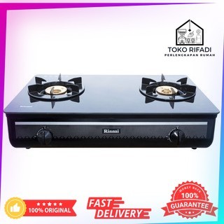 ( BISA COD ) KOMPOR GAS 2 TUNGKU STOVE RINNAI JUMBO KACA BESAR  RI-712GAB / RI712GAB / RI 712 GAB SN