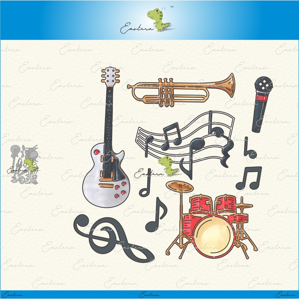 

Musical Instruments Collection metal cutting dies 2021 new diy molds Scrapbooking Paper Making die cuts crafts