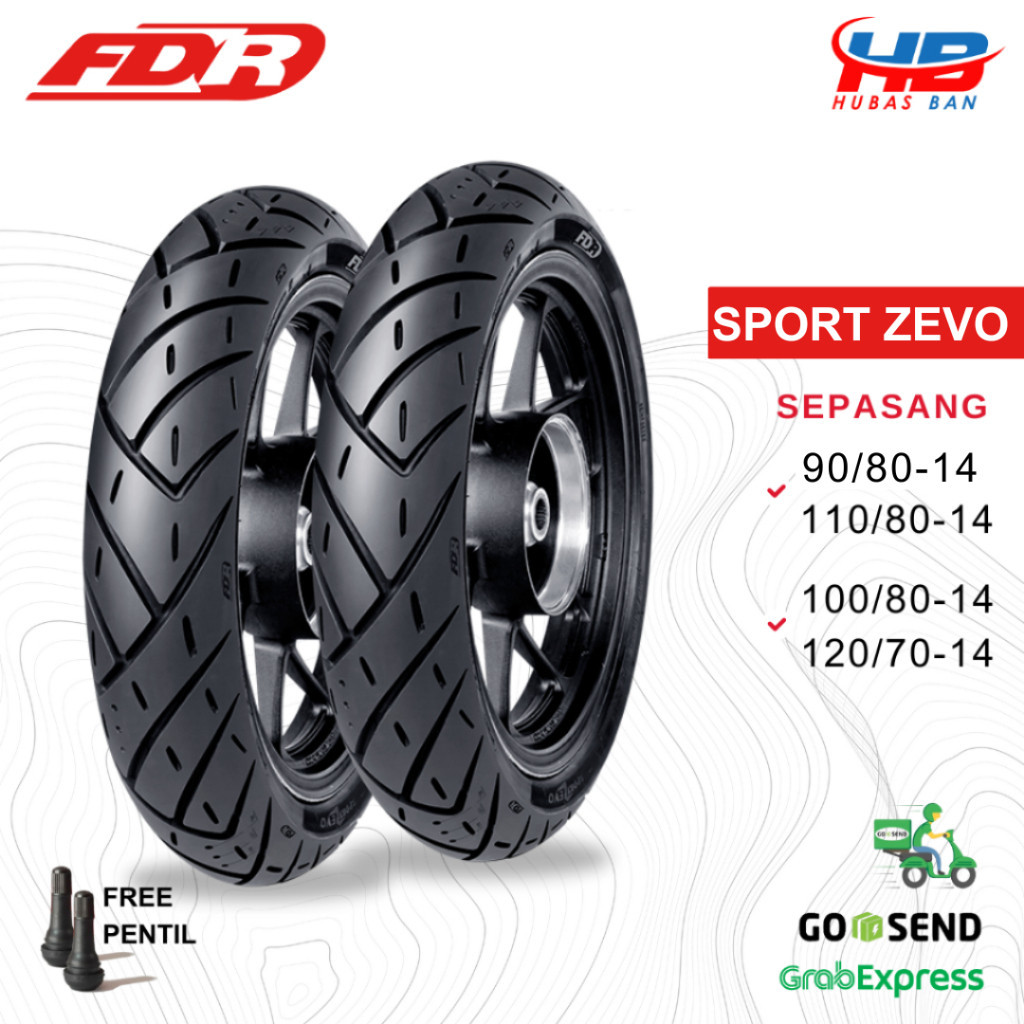 Ban Motor Matic Sepasang Ring 14 FDR Sport Zevo 90/80 100/80 110/80 120/70 Ban Tubles Vario PCX Aero