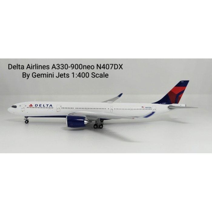 Pesawat Terbang Delta Airlines A330-900neo N407DX  Gemini Jets Skala 1/400 Diecast