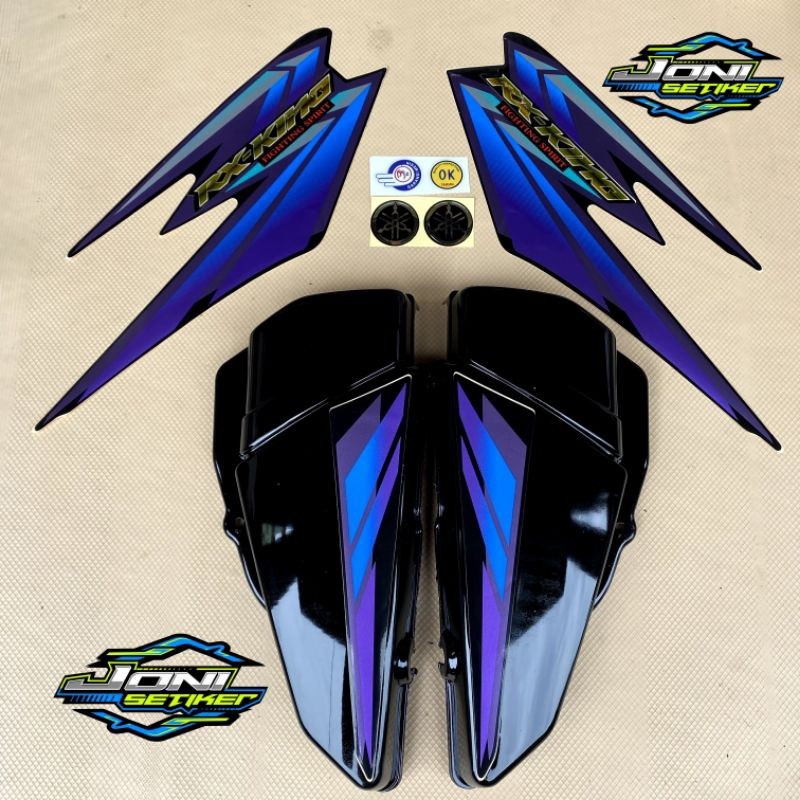 COVER BOK AKI RX KING HITAM FULLSET STRIPING BIRU 2002 TEPONG AKI RX KING HITAM BOK AKI RX KING HITA
