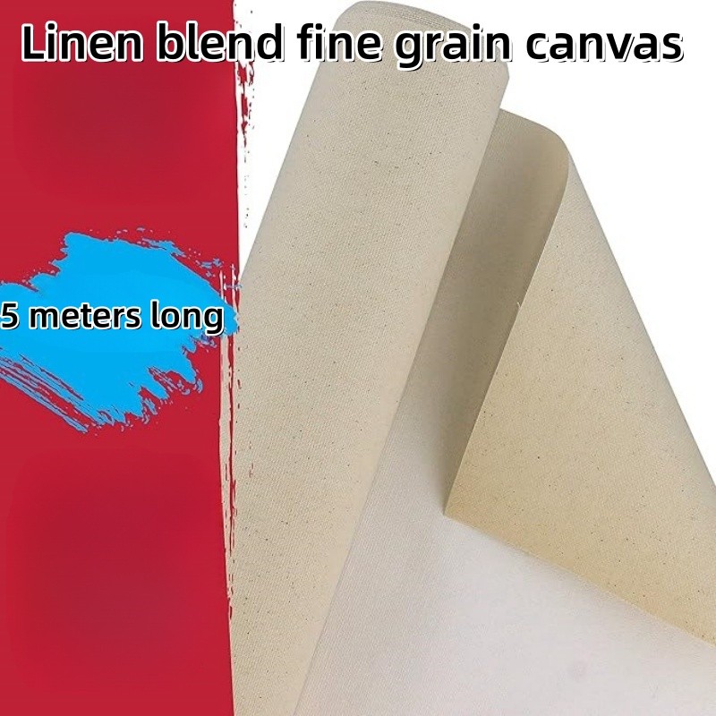 

5M Linen Blended Canvas Roll Oil Painting Canvas Professional For Oil Painting Acrylic Pigments And Art Artistic Creation