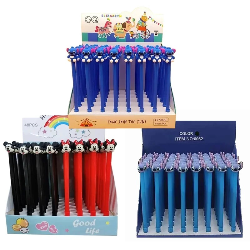 

Disney 48pcs Gel Pens Cartoon Stitch 0.5mm Black Ink Signature Pen Office School Writing Supplies Cute Stationery Gift Whole