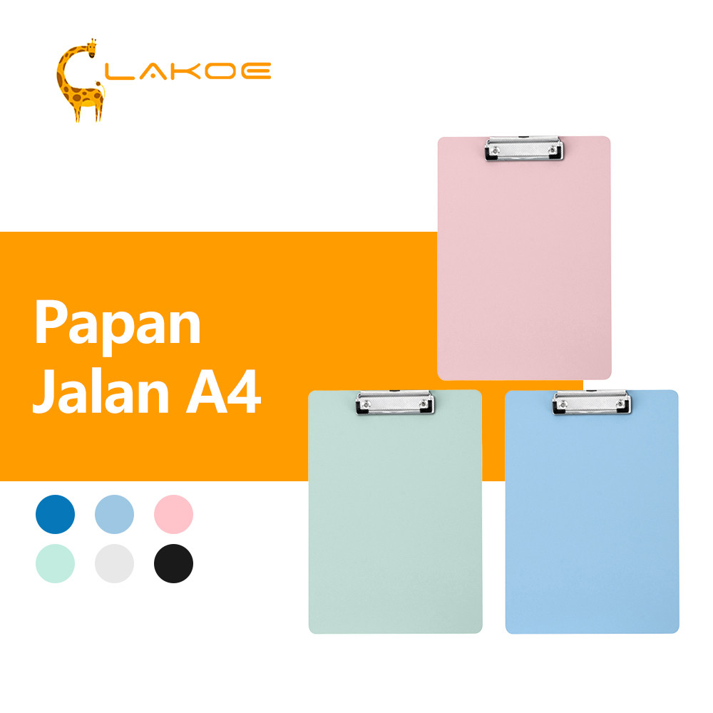 

LAKOEOFFICIALMALL Clipboard A4 Warna Pastel Papan Ujian Papan Jalan 31CM*22.2CM