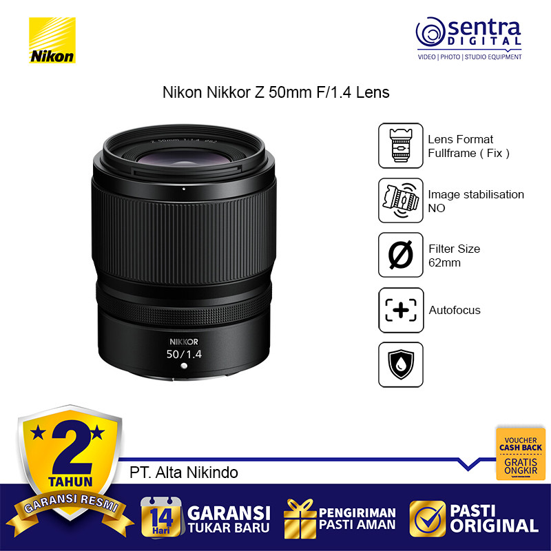 Nikon Z 50 mm f1.4 Lens Nikkor 50mm f/1.4 Lensa
