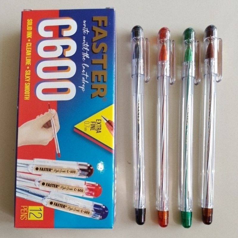 

Pulpen / Bolpoin Faster C600 Exstra Fine 0.7mm 1 Lusin 12 pcs