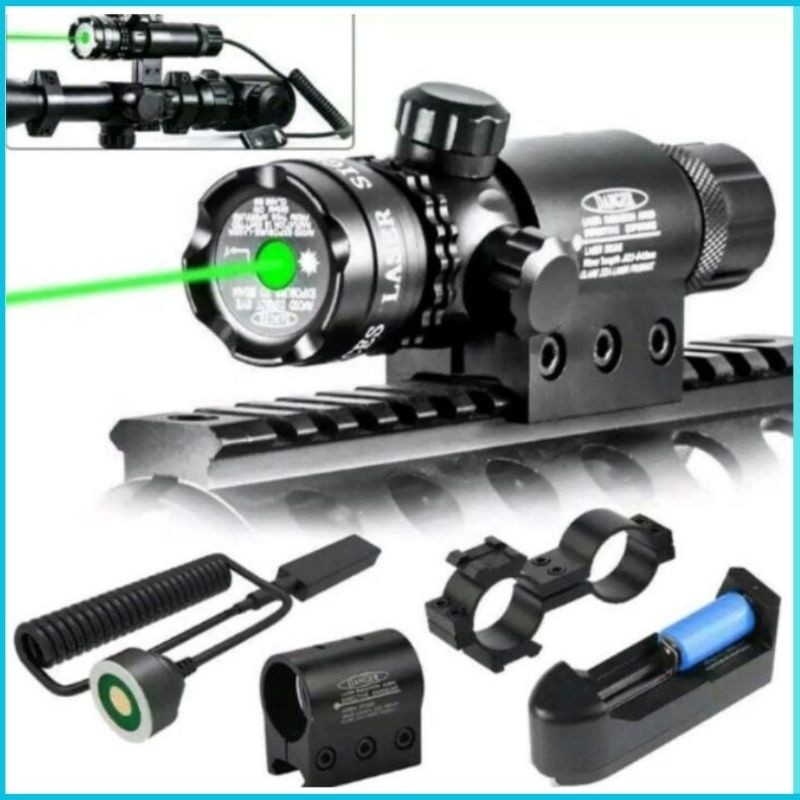 Cod Laser Tembaakk Senapan Angin Nyala Hijau Dan Merah Jarak Jauh Scope Siang Malam 1 Set Super Tera
