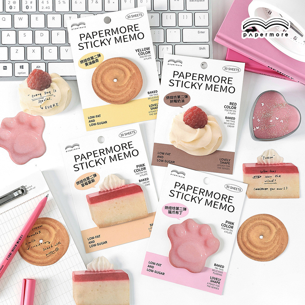 

Baking Themed Cute Sticky Notes Dessert Cake Shape Markers Flags Self-Stick Memo Pads Students Home Office Roommates Gifts