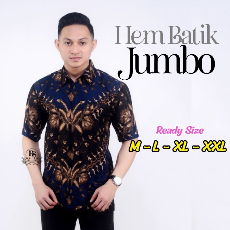 BAHAN PREMIUM / HEM BATIK - HEM BATIK PRIA - HEM BATIK LENGAN PENDEK - HEM BATIK JUMBO - HEM BATIK M