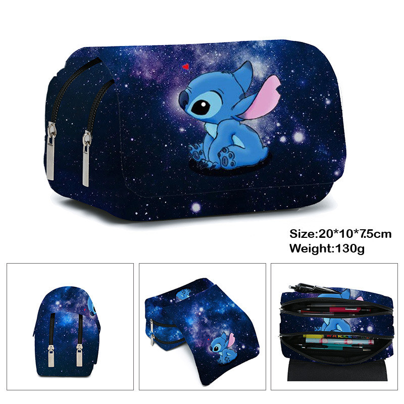 

Disney Pencil Case Stitch Fully Printed Flap Pen Bag Stationery Box Primary And Secondary School Student School Bag Cartoon