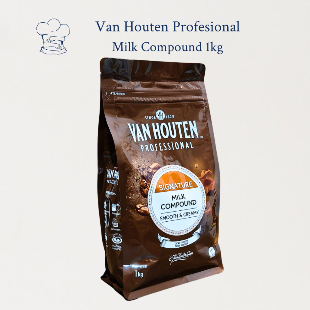 

RB Van Houten Compound Chocolate 1kg/250gr Intense Dark / White / Milk untuk Cokelat Leleh dan