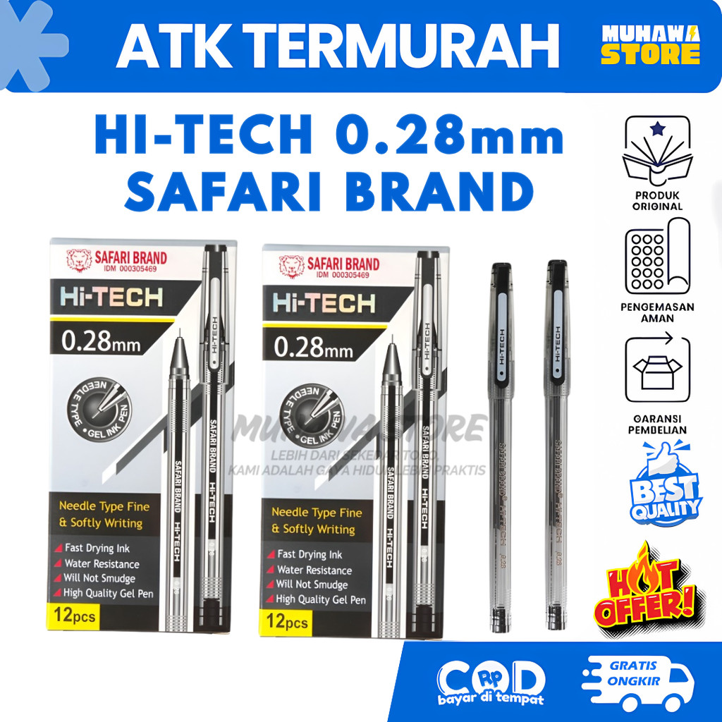 HITECH-H SAFARI BRAND 0.28mm PEN MAKNA PEN GEL SAFARI BRAND