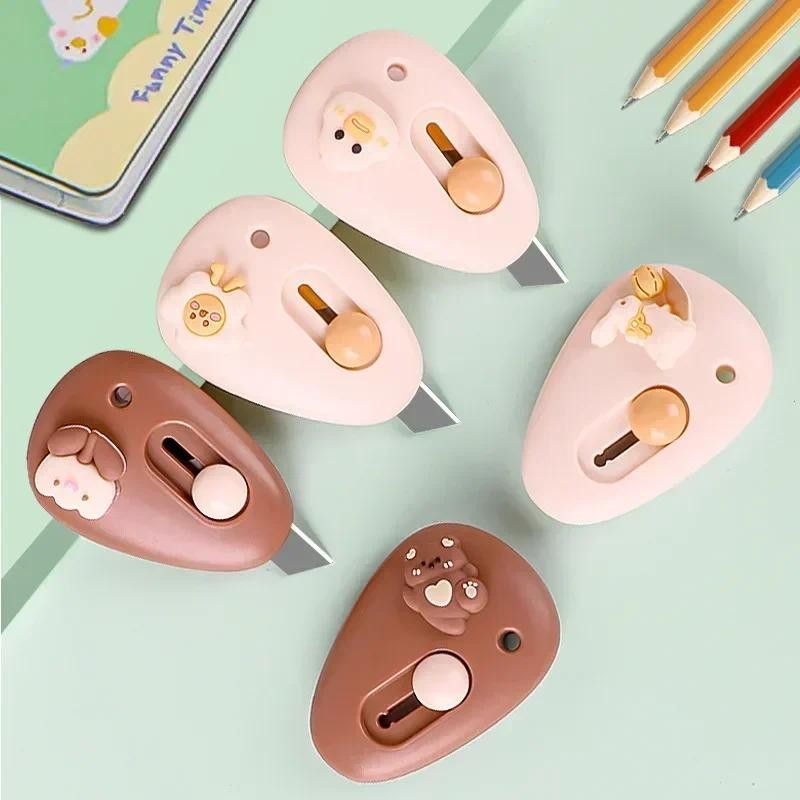 

Sweet Mini Utility Knife for Kids Creative Design Cute Cartoon Box Cutter Portable Envelop Opener Scrapbook Journal Paper Cutter