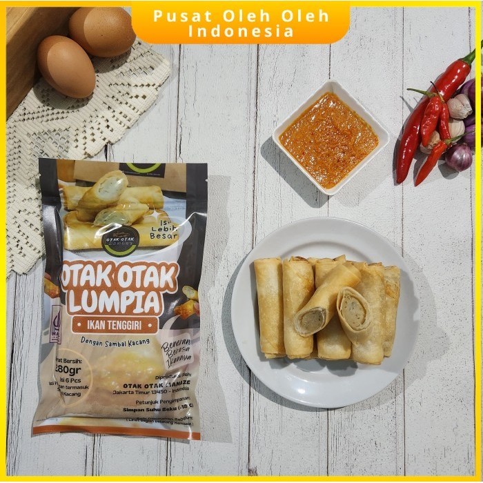 Lumpia Otak Otak Ikan Tenggiri Daun Frozen Bakar Merk Mamaze