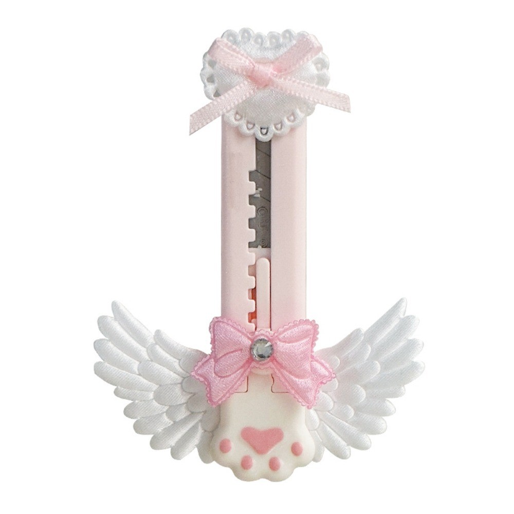 

Cute Cat Paw Utility Knife Lovely Wing Bowknot Style Open Box Cutter Letter Envelope Opener Mail Knife School Office Supplies
