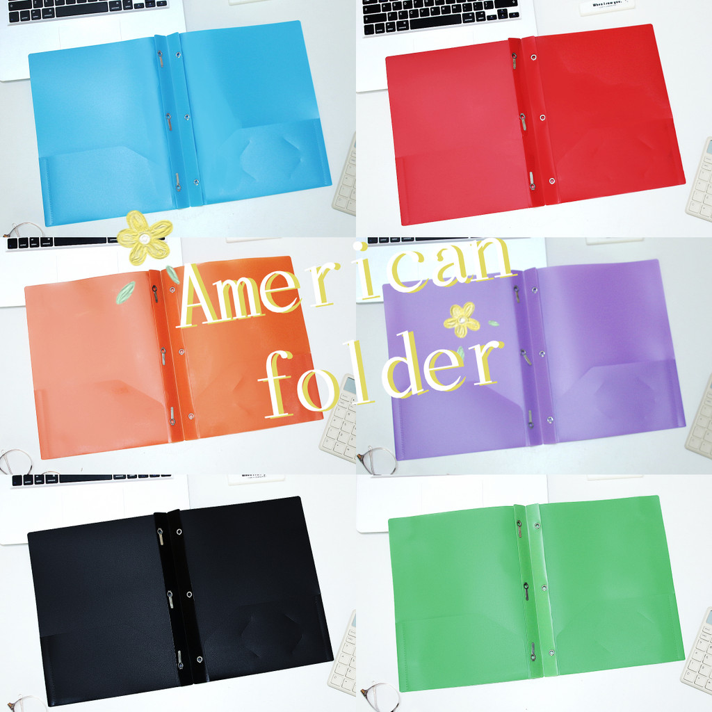 

2-Pack Folder Storage Information Resume Double-Sided Storage Double Insert American Folder Contract Document Storage Folder