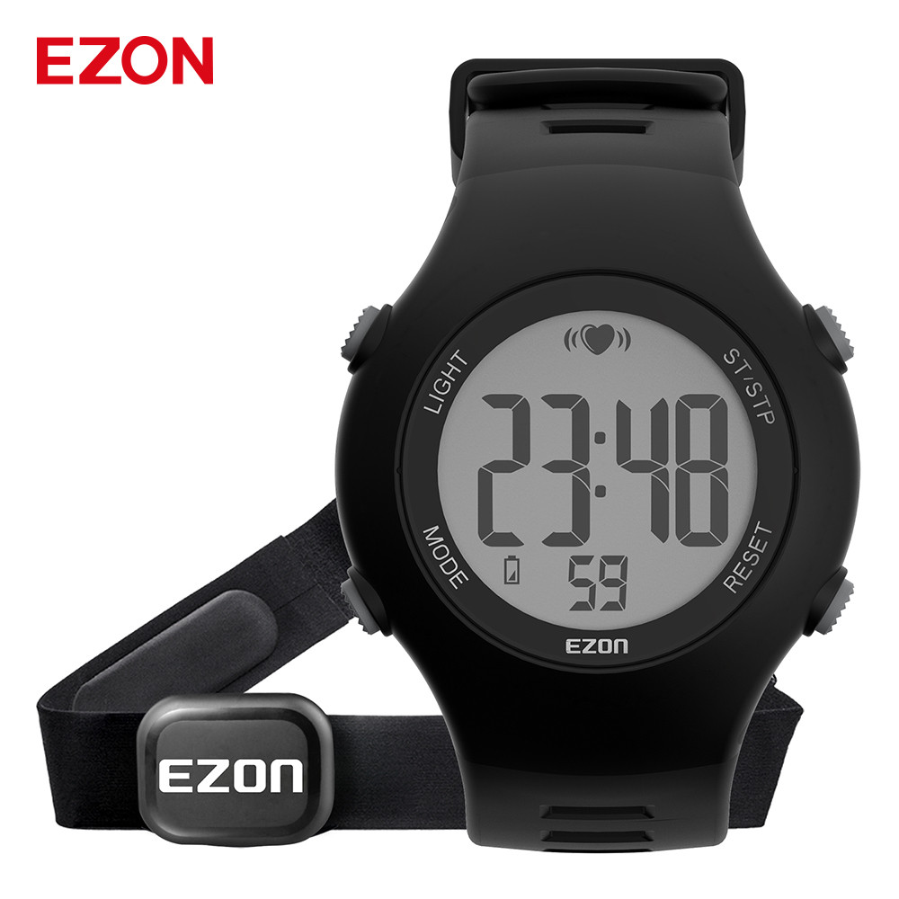 Jam Tangan Pria EZON T037 Men/Women Digital Sports Watch Heart Rate Monitor Outdoor Running Watch wi