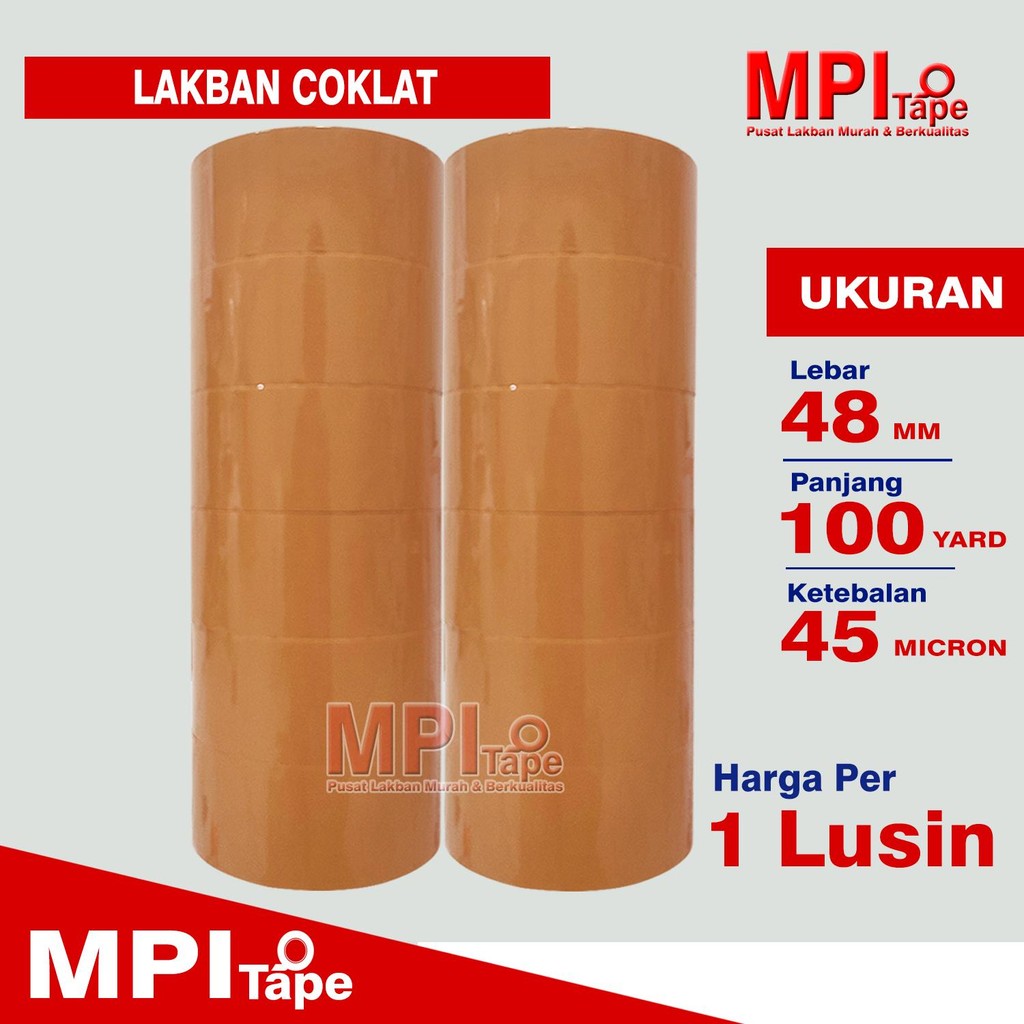 

1 Lusin - Lakban Cokelat 48 mm x 100 Yard - Master Pack Indonesia - Solusi Hemat dan Super Rekat