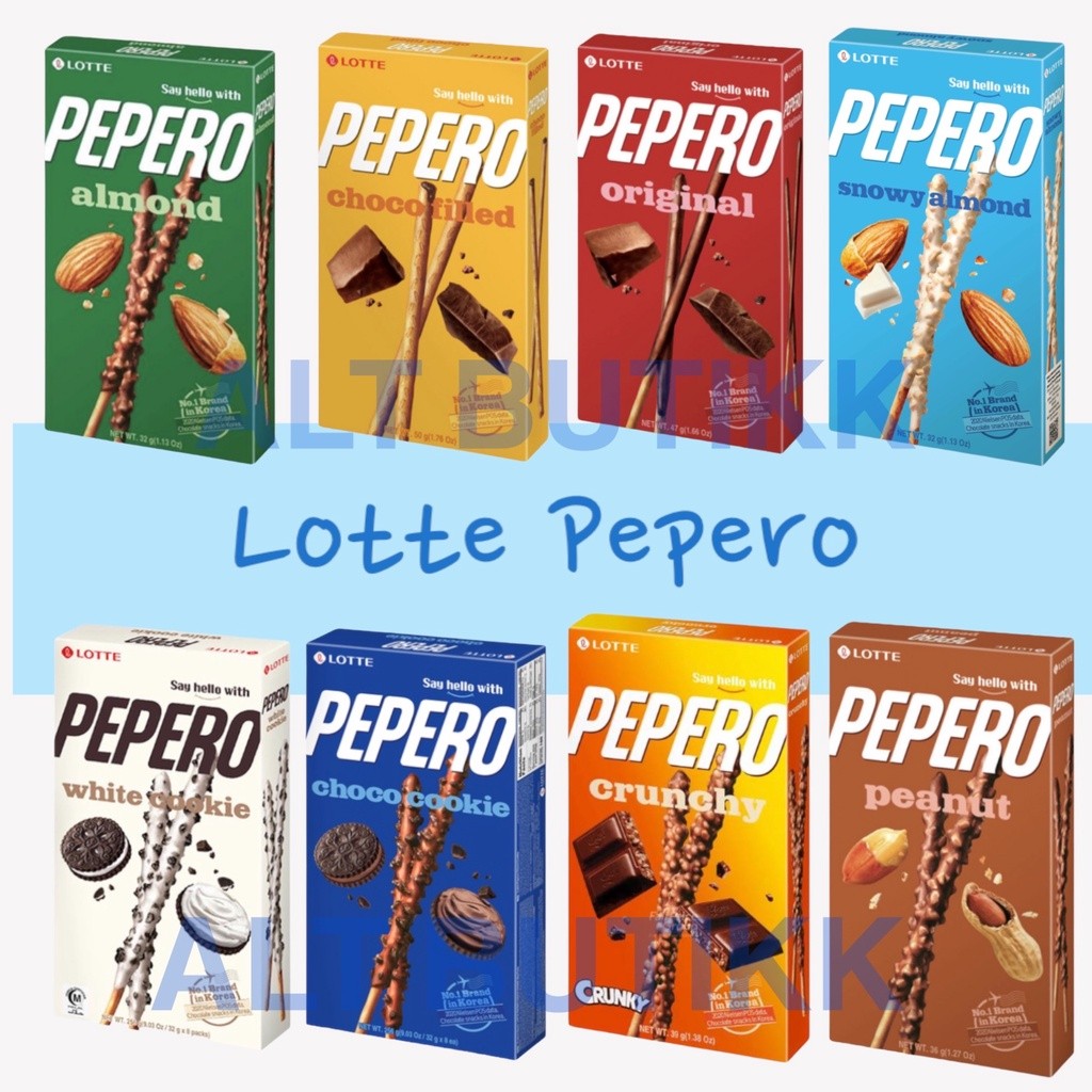 

LOTTE PEPERO ALL VARIANT | CHOCO WHITE COOKIE ALMOND ORIGINAL | PRODUCT OF KOREA