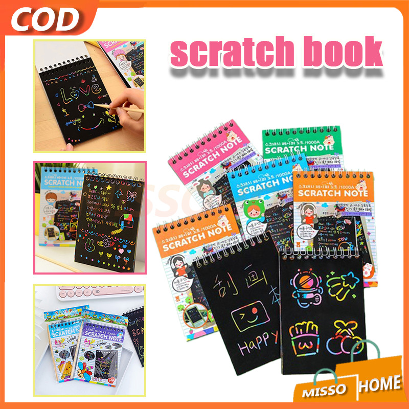 

Scratch Note Magic/Buku Sketsa Grafiti Warna-warni Kertas Mini/Tulis Gores Gambar DIY Sscratch Paper Note