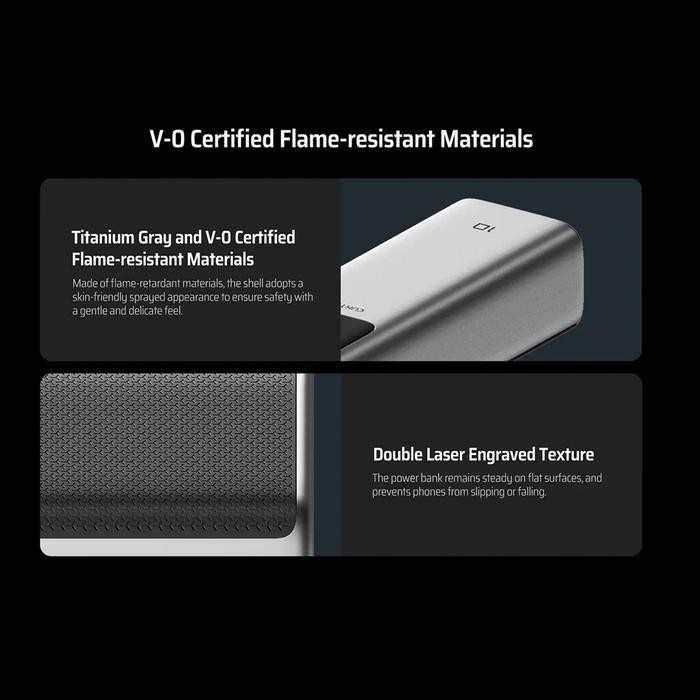 (KiiP Wireless x Cuktech) Cuktech PB100P Power Bank 10000mAh 150W USB Type-C Fast Charging - Abu-abu