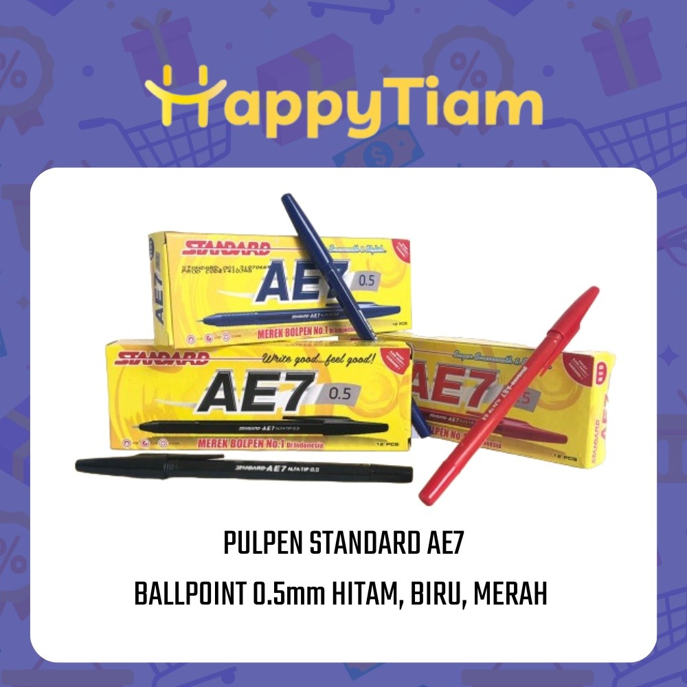 

TERMURAH PEN STANDARD AE7 0.5mm ALFATIP ~ BOLPEN PULPEN PENA BALL POINT HITAM BIRU MERAH 98