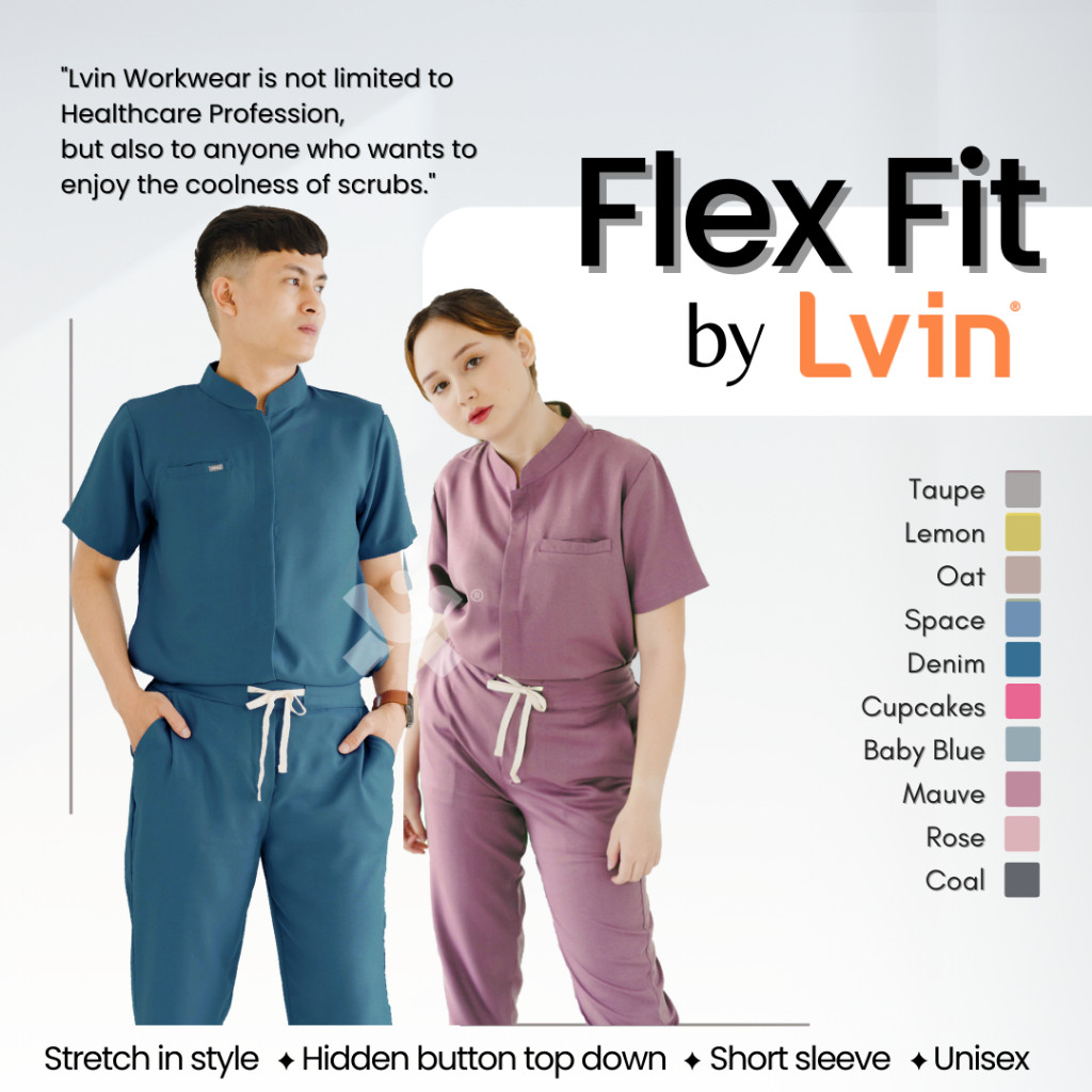 promo [ Lvin ]  FLEX FIT - Baju OKA  / Baju Jaga / Set Baju Celana Jaga Oka / Dokter Lengan Pendek /