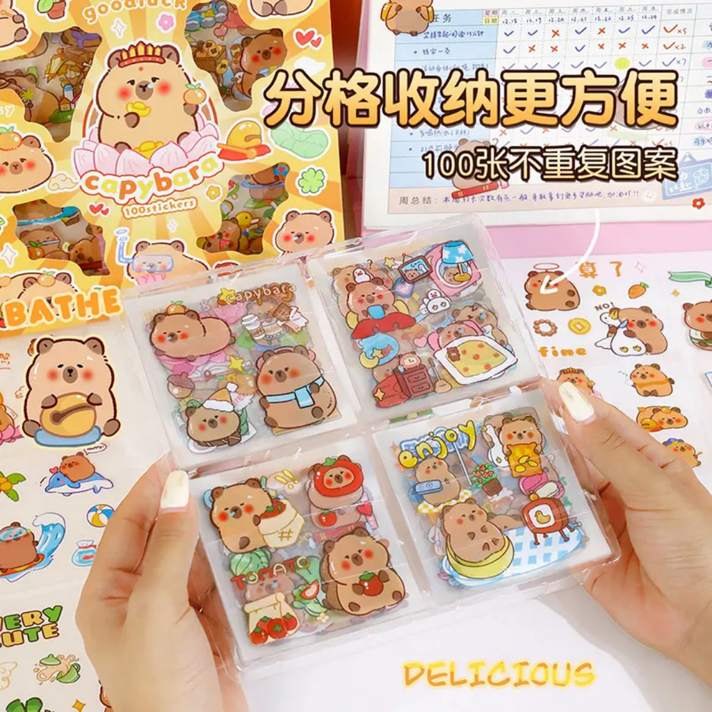 

(1Pcs) Stiker Capybara Transparan Kapibara Kartun Lucu Shiny Berbagai Karakter Random Gemas Kiyowo Prakarya Hiasan Mading Kliping Peralatan Sekolah Alat Tulis Anak Murid Tk Sd Sma Smp