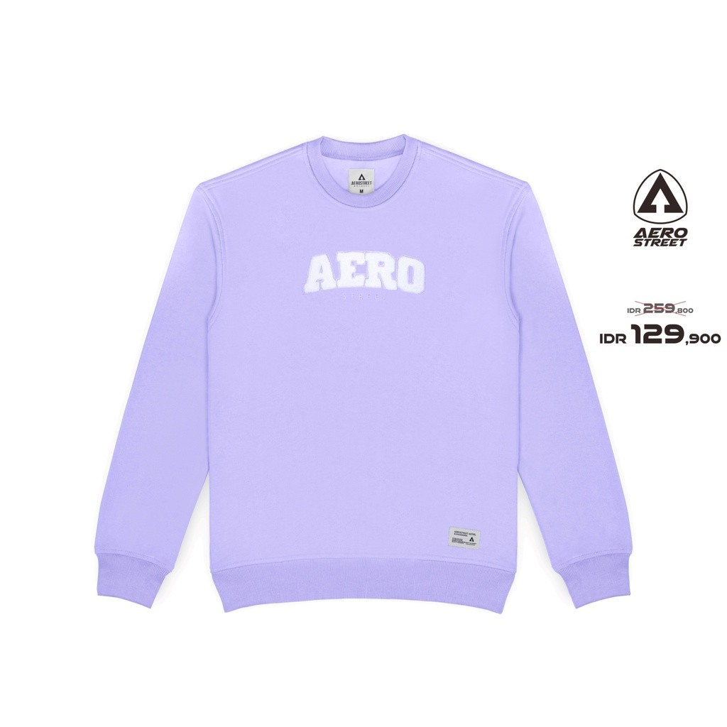 Aerostreet Crewneck Aero Basic Ungu Muda Sweater Sweatshirt BCAAA