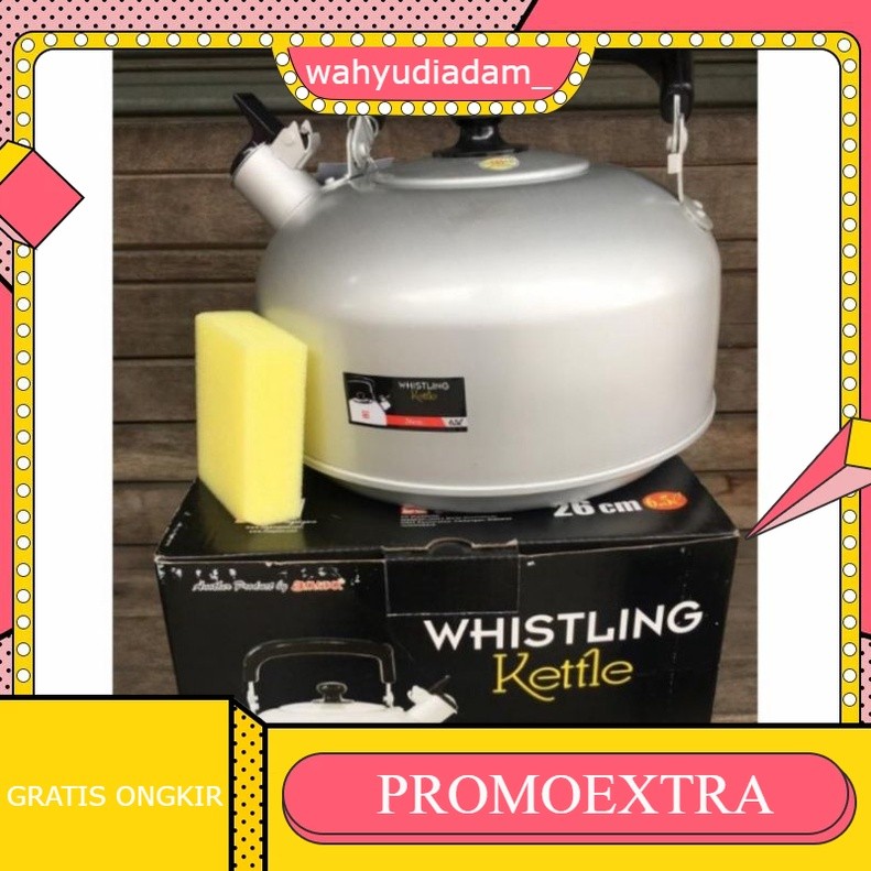 Teko Bunyi Maspion 6.5Liter 26cm ORIGINAL Maspion TEBAL / Ceret Air Teko Siul Whistling Kettle Rebus