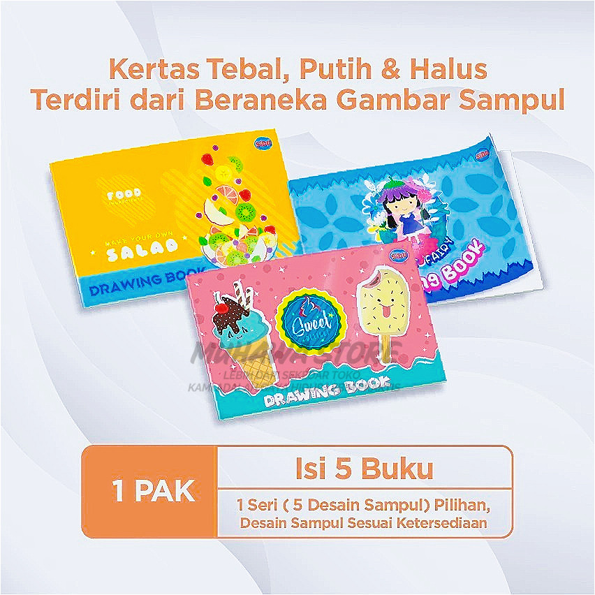 

BUKU GAMBAR SIDU 1 SET ISI 5 / Buku Gambar Sidu A4 Set of 5 Drawing Books