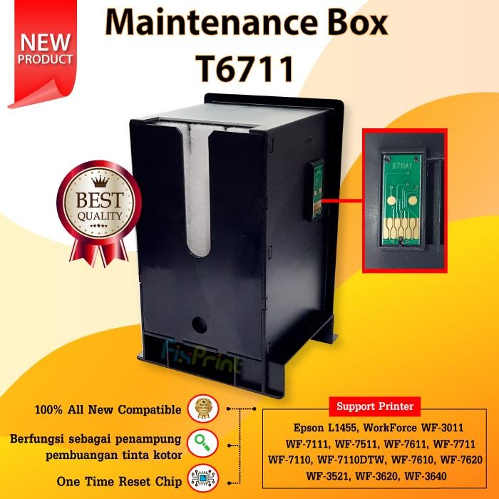 Epson Maintenance Box T6711 E-6711 PXMB3 Chip Reset Ink Printer L1455 - COMPATIBLE